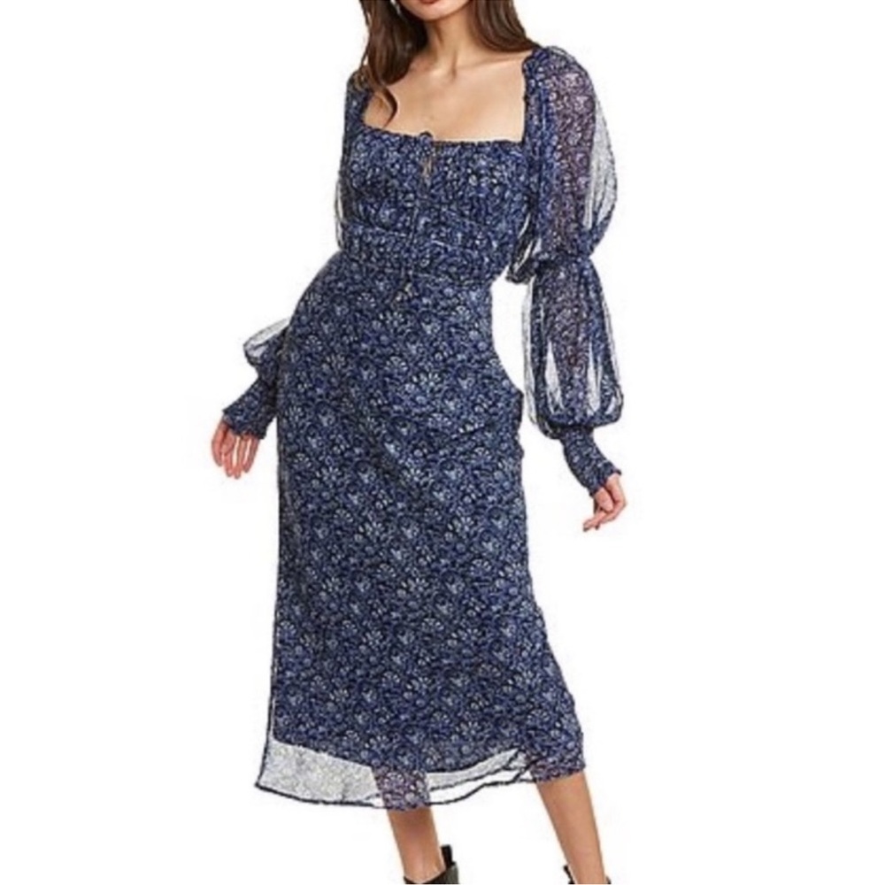 Free People Blue Floral Dress